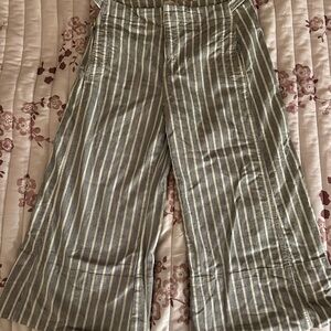 Pilcro Black and Cream Striped Pants